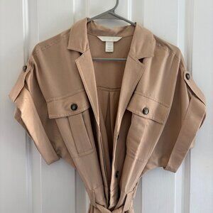 H&M Sand Beige Cargo Jumpsuit